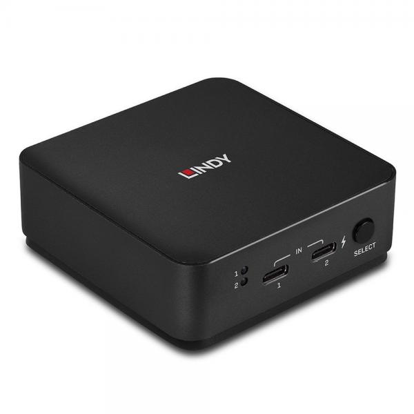 Lindy 42321 switch per keyboard-video-mouse [kvm] Grigio (2 PORT TYP C DUAL HDMI - 4K60 KVM SWITCH)
