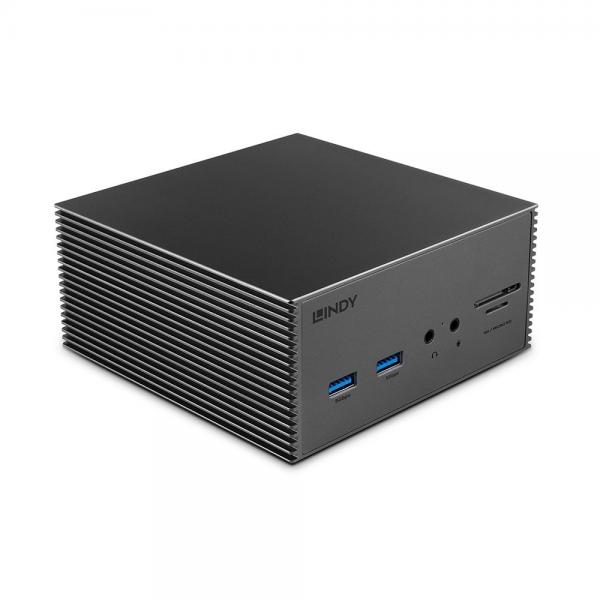 Lindy 43378 replicatore di porte e docking station per laptop Cablato USB 3.2 Gen 2 [3.1 Gen 2] Type-C Grigio (DST-PRO 101 USB C LAPTOP DOCKIN - MIT 4K-UNTERSTTZUNG UND 100W-NET)