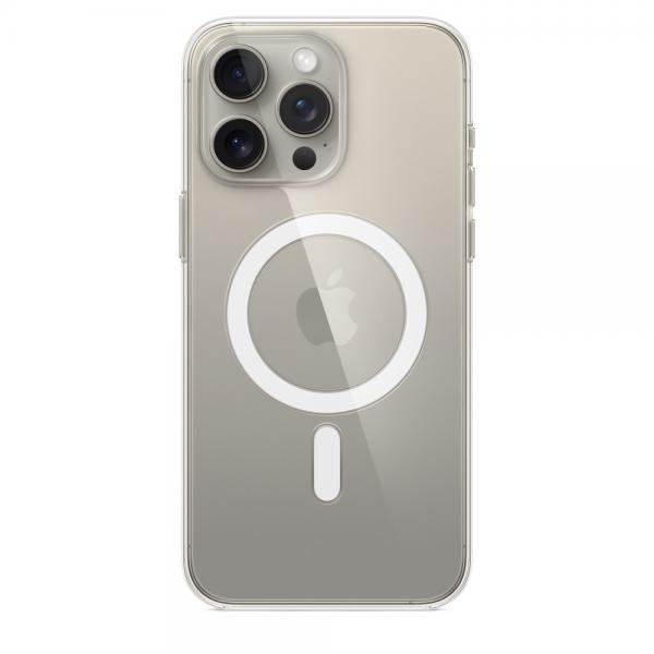Apple Custodia MagSafe trasparente per iPhone 15 Pro Max (IPHONE 15 PRO MAX CLEAR CASE)