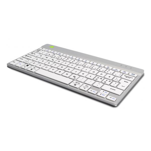 R-Go Tools Tastiera ergonomica R-Go Compact Break, tastiera compatta con software break, QWERTY [ND], bluetooth, bianco (R-Go Compact Break Ergonomic Keyboard,)