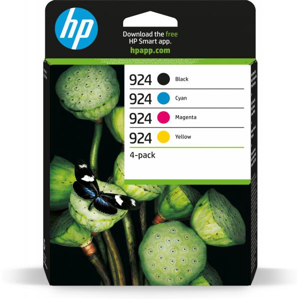HP Confezione da 4 cartucce di inchiostro CMYK originali 924 (HP 924 CMYK 4-PACK - ORIGINAL INK CARTRIDGE)