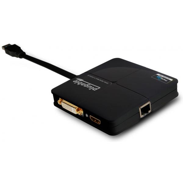 Plugable Technologies USB3-3900DHE replicatore di porte e docking station per laptop Nero (Plugable USB 3.0 Universal Mini Dock)