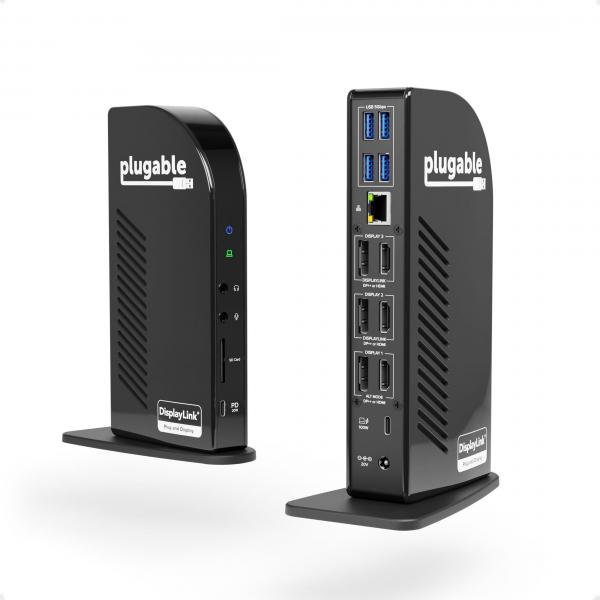 Plugable Technologies UD-ULTC4K Cablato USB 3.2 Gen 2 [3.1 Gen 2] Type-C Nero (Plugable USB-C TRIPLE 4K DISPLAY DOCK PD)