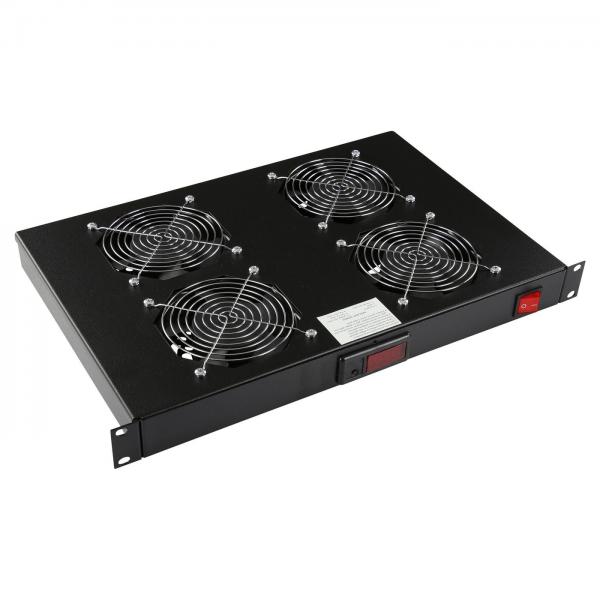 Lanview RAF305BL porta accessori (4 FANS, DIGITAL THERMOSTAT - RACK MOUNT FAN MODULE 1U - Warranty: 24M)