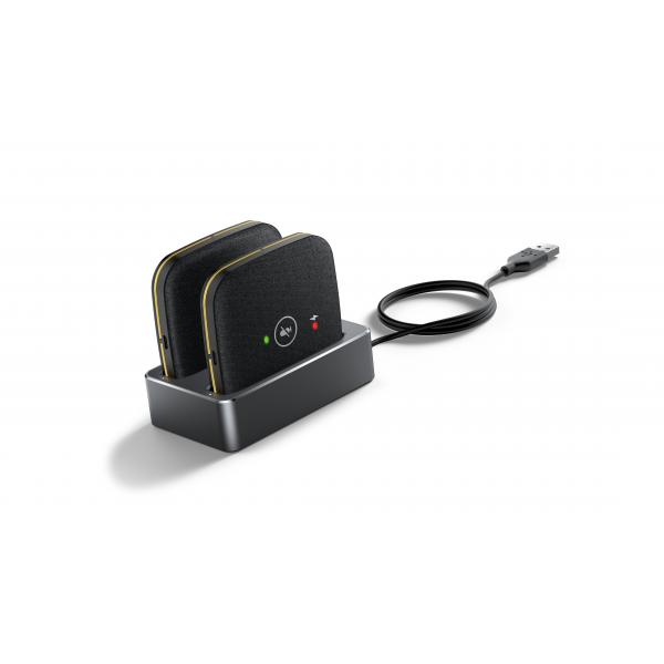 Yealink CPW65 Microfono Nero (CPW65 Package, 2 x CPW65 - wireless mic. Charger Cradle, - WDD60 USB DECT dongle - Warranty: 12M)