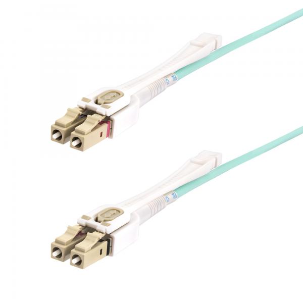 StarTech.com Cavo in fibra ottica multimodale OM4 LC a LC [UPC] con linguette push-pull, 8m, 50/125µm, Reti 100G, Insensibile alla piegatura, Bassa perdita di inserzione, Cavo patch/bretella in fibra