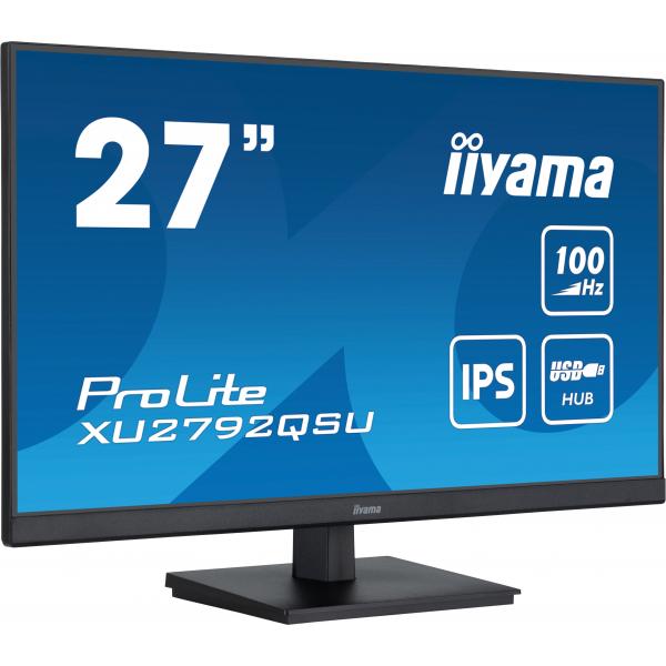 iiyama ProLite Monitor PC 68,6 cm [27] 2560 x 1440 Pixel Quad HD LED Nero (XU2792QSU-B6 27IN WQHD IPS BUSI)