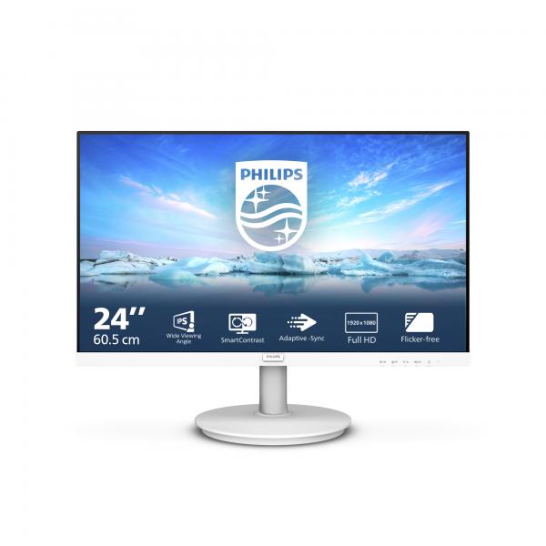 Philips V Line 241V8AW/00 Monitor PC 60,5 cm [23.8] 1920 x 1080 Pixel Full HD LCD Bianco (Philips V-line 241V8AW - Monitor a LED - 24 [23.8 visualizzabile] - 1920 x 1080 Full HD [1080p] @ 75 Hz - IPS