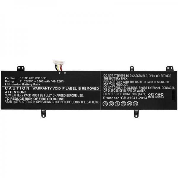 CoreParts MBXAS-BA0178 ricambio per laptop Batteria (Laptop Battery for Asus - 40.00Wh 11.52V 3500mAh 40WH - Li-ion 11.52V 3.5Ah A411UF, F411UF, P1410UF - Warranty: 12M)