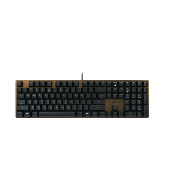 CHERRY KC 200 MX tastiera Universale USB QWERTY Inglese Nero, Bronzo (KEYBOARD CORDED MECHANICAL - BLACK/BRONZE US-INTL) - Versione Tedesca
