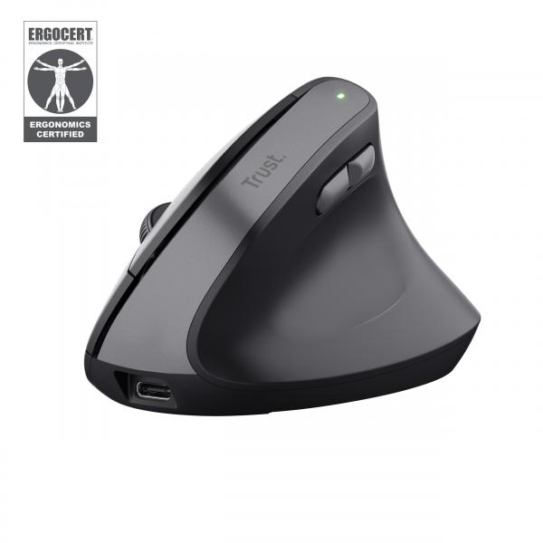 Trust Bayo II mouse Medico Mano destra RF Wireless Ottico 2400 DPI (BAYO II ERGO WIRELESS MOUSE BLK 25145)