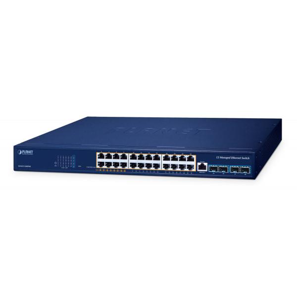 PLANET GS-6311-24HP4X switch di rete Gestito L3 Gigabit Ethernet [10/100/1000] Supporto Power over Ethernet [PoE] (Layer 3 8-Port 10/100/1000T - 90W 802.3bt PoE + 16-Port - 10/100/1000T 802.3at PoE +