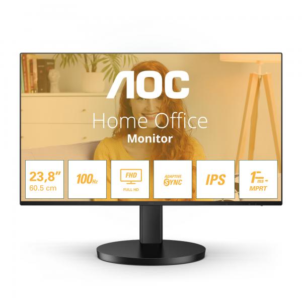 AOC 24B3HA2 Monitor PC 60,5 cm [23.8] 1920 x 1080 Pixel Full HD LED Nero (AOC Basic-line 24B3HA2 - Monitor a LED - 24 [23.8 visualizzabile] - 1920 x 1080 Full HD [1080p] @ 100 Hz - IPS - 250 cd/m? -