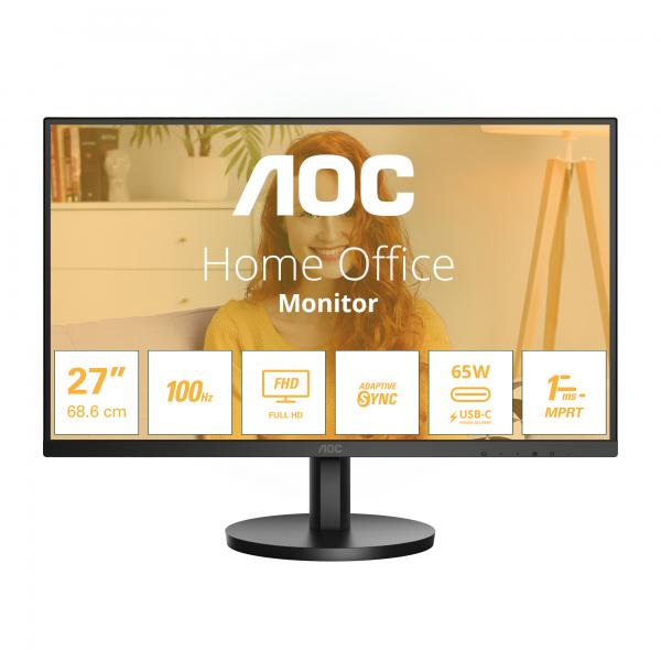 AOC 27B3CA2 Monitor PC 68,6 cm [27] 1920 x 1080 Pixel Full HD LED Nero (AOC Basic-line 27B3CA2 - B3 Series - LED monitor - 27 - 1920 x 1080 Full HD [1080p] @ 100 Hz - IPS - 250 cd/m? - 1300:1 - 1 ms