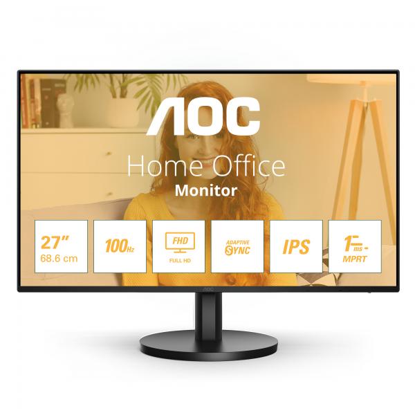 AOC B3 27B3HA2 Monitor PC 68,6 cm [27] 1920 x 1080 Pixel Full HD LED Nero (AOC Basic-line 27B3HA2 - B3 Series - monitor a LED - 27 - 1920 x 1080 Full HD [1080p] @ 100 Hz - IPS - 250 cd/m? - 1300:1 -