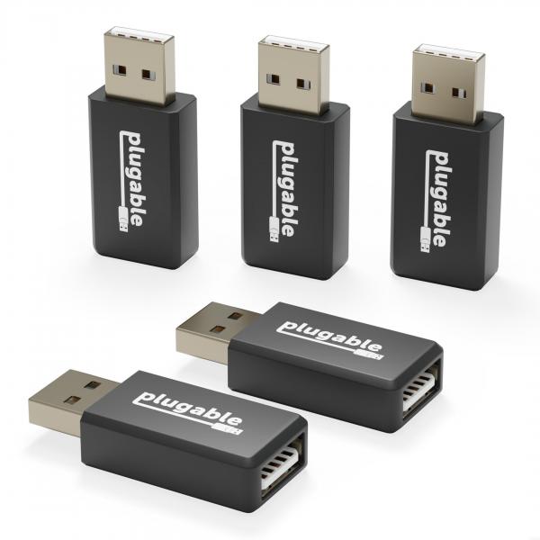 Plugable Technologies USB-MC1-5X adattatore per inversione del genere dei cavi USB A Nero (Plugable USB Data Blocker x 5 Pack)