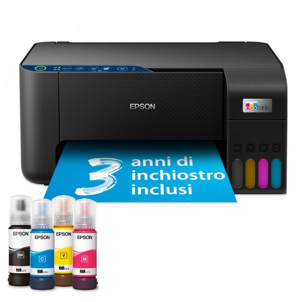 Epson EcoTank ET-2861 stampante multifunzione inkjet 3in1 A4, serbatoi ricaricabili alta capacità, 4 flaconi inclusi pari a 4500pag B/N 7500pag colore, Wi-FI Direct, USB (ECOTANK ET-2861)