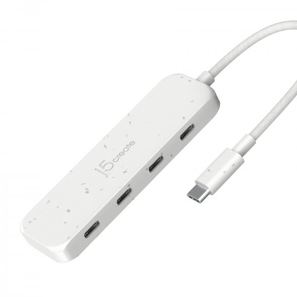 j5create Hub ecologico da USB-C a 4 porte tipo C Gen 2 (ECO-FRIENDLY USB-C TO 4-PORT - TYPE-C GEN 2 HUB)
