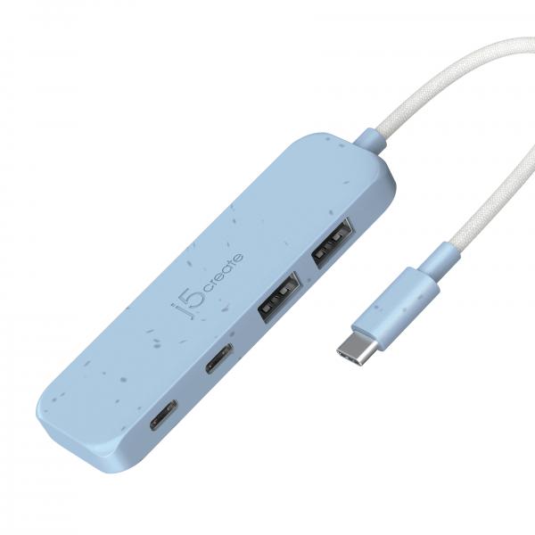 j5create Hub ecologico da USB-C a 4 porte tipo C e tipo A Gen 2 (ECO-FRIENDLY USB-C TO 4-PORT - TYPE-C TYPE-A GEN 2 HUB)