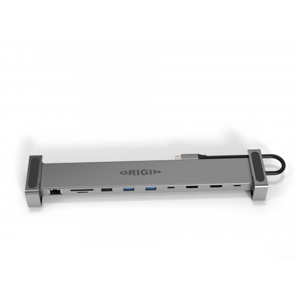 Origin Storage OSDOCK-TD10-1 replicatore di porte e docking station per laptop Cablato USB 3.2 Gen 2 [3.1 Gen 2] Type-C Grigio (Origin Storage Travel Dock USB-C 4K 10in1 with Dual HDMI)