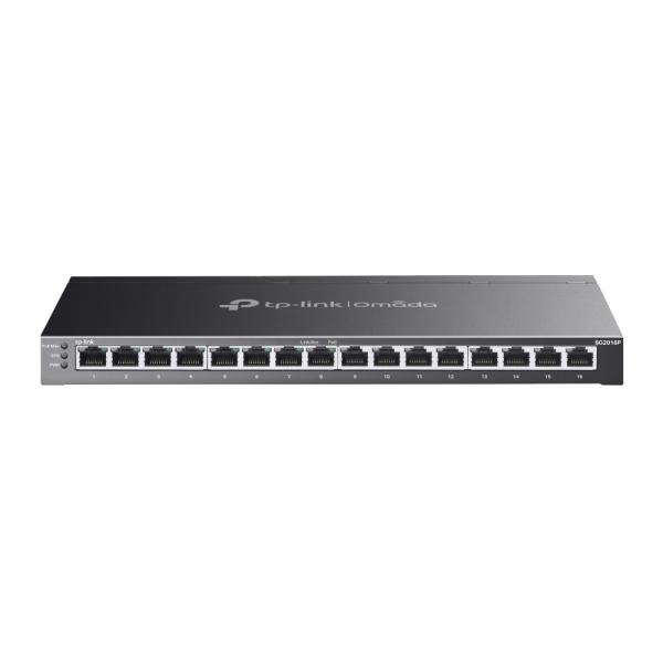 TP-Link Omada SG2016P switch di rete Gestito L2/L2+ Gigabit Ethernet [10/100/1000] Supporto Power over Ethernet [PoE] Nero (TP-LINK SG2016P 16-PORT SWITCH)