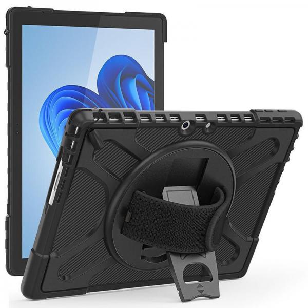 eSTUFF ES68290013-BULK custodia per tablet Nero (Microsoft Surface Pro 11/10/9 - ATLANTA Defender Case. Black - Raised sides and hard-shell design with hand strap and shoulder strap - Warranty: 24M)