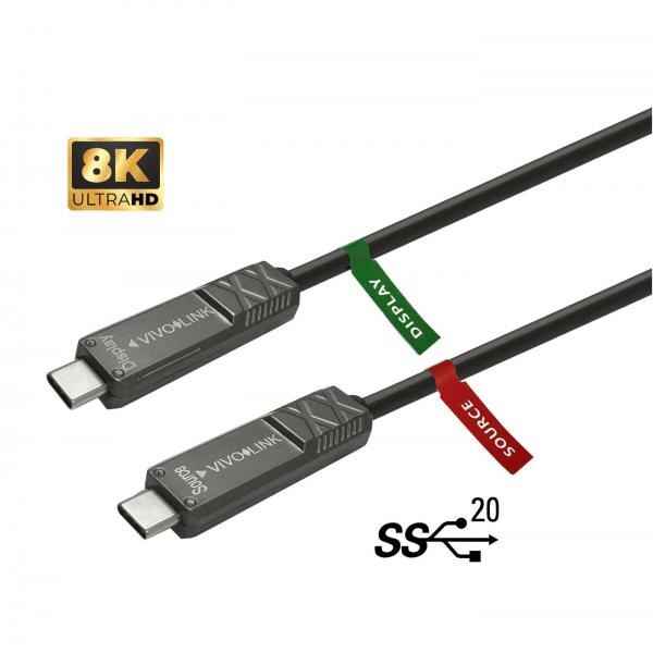 Vivolink PROUSBCMM12.5OP cavo USB USB 3.2 Gen 2x2 12,5 m USB C 40 W Nero (USB-C to USB-C Cable 12.5m - for AV - Warranty: 144M)