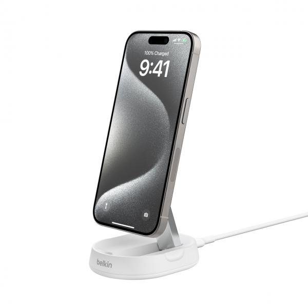 Belkin SUPPORTO PER RICARICA WIRELESS QI2 15W (PRO 15W MAGNETIC CHARGESTAND EU WHT)
