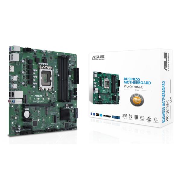 ASUS PRO Q670M-C-CSM Intel Q670 LGA 1700 micro ATX (ASUS PRO Q670M-C-CSM S1700/DDR5/2xDP+HDMI/vPro/24-7/?ATX)