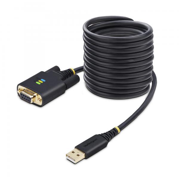 StarTech.com Cavo USB a Seriale Null Modem da 3 m, Adattatore USB a RS232, Viti/Dadi DB9 intercambiabili, ritenzione COM, FTDI, Protezione ESD di livello 4, Windows/macOS/ChromeOS/Linux - Struttura r
