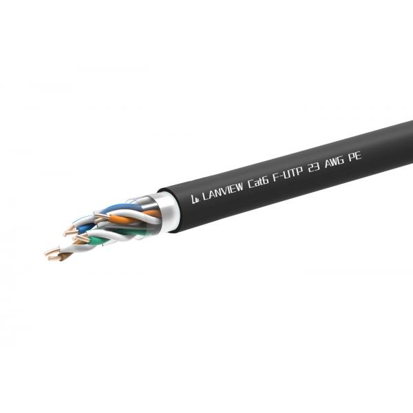 Lanview LVN-CAT6PE-FUTP-305M cavo di rete Nero Cat6 F/UTP [FTP] (Cat6 F-UTP Network Cable - 4x2xAWG23 PE black 305m - Outdoor - Warranty: 60M)