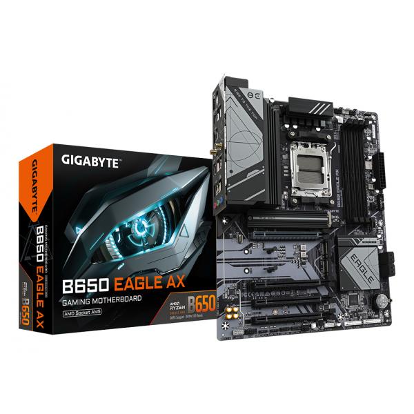 GIGABYTE B650 EAGLE AX Scheda madre - AMD Ryzen serie 9000, VRM a 12+2+2 fasi, fino a 7600 MHz DDR5 [OC], 1xPCIe 5.0 + 2xPCIe 4.0 M.2, LAN GbE, WIFI 6E, USB 3.2 Gen 2 (GIGA B650 EAGLE AX AM5/DDR5/3xM