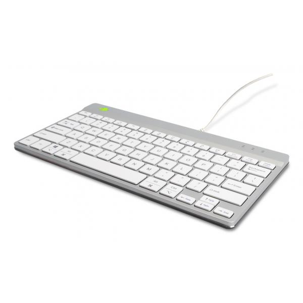R-Go Tools Tastiera ergonomica R-Go Compact Break, tastiera compatta con software break, QWERTY [US], con cavo, bianco (R-GO COMPACT BREAK ERGONOMIC - KEYBOARD QWERTY [US] WIRED WHITE) - Versione Ted