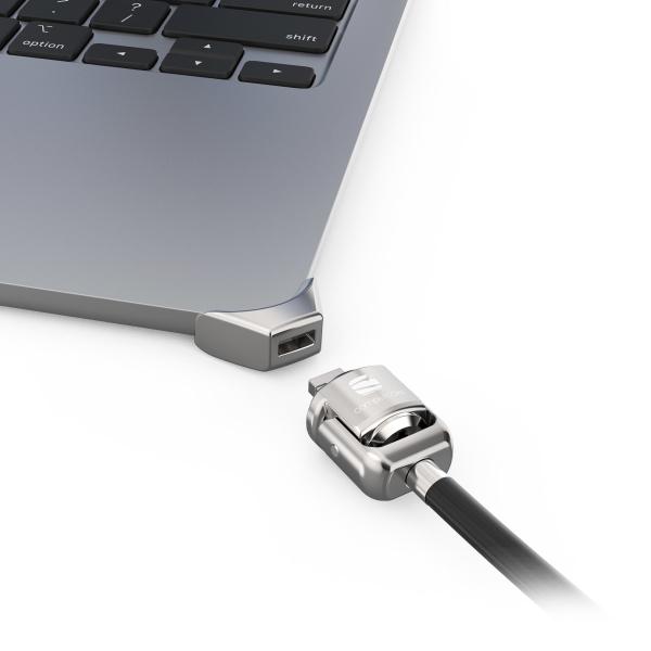Compulocks MBALDG05KL cavo di sicurezza Argento (Compulocks Ledge Lock Adapter for MacBook Air 15 M2-M4 with Keyed Cable Lock Silver - System security kit - key lock - for Apple MacBook Air [15.3 in,