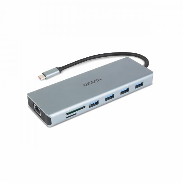 DICOTA D32065 hub di interfaccia USB 3.2 Gen 1 [3.1 Gen 1] Type-C Argento (DICOTA - Docking station - USB-C - DP, HDMI - 1GbE)