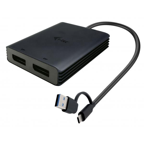 i-tec USB-A/USB-C Dual 4K/60 Hz DisplayPort Video Adapter (I-TEC USB-A/C 2X DP ADAPTER - DUAL 4K DP VIDEO ADAPTER)