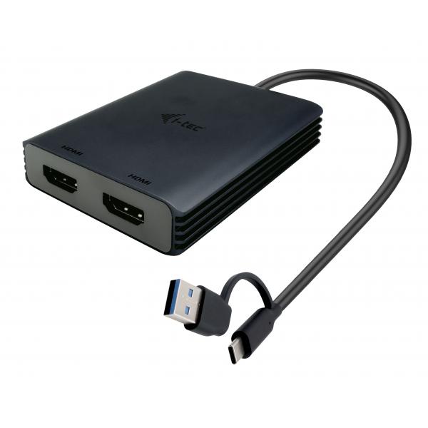 i-tec USB-A/USB-C Dual 4K/60 Hz HDMI Video Adapter (I-TEC USB-A/C 2X HDMI ADAPTER - DUAL 4K HDMI VIDEO ADAPTER)