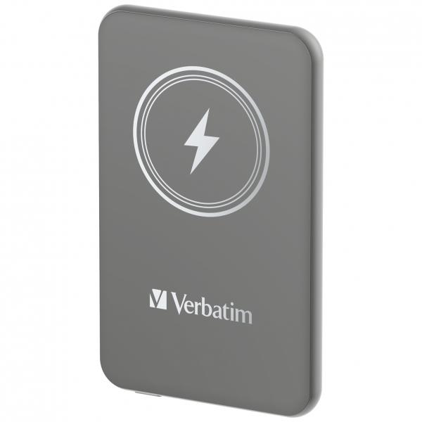 Verbatim Charge 'n' Go Polimeri di litio [LiPo] 5000 mAh Carica wireless Grigio (VERBATIM CHARGE'N'GO MAGNETIC WIRELESS POWER BANK 5000 GREY)