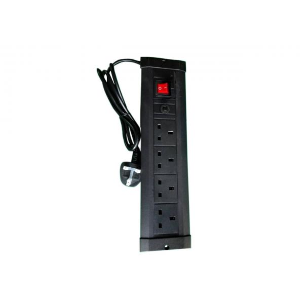 Multibrackets 9512 prolunghe e multiple 4 presa[e] AC Interno Nero (Multibrackets M Public Display Stand UK Power Rail Black)