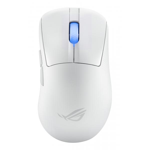 ASUS ROG Keris II Ace Wireless AimPoint White mouse Gaming Mano destra RF Wireless + Bluetooth + USB Type-A Ottico 42000 DPI (ASUS ROG Keris II Ace Wireless Gaming Mouse, White)