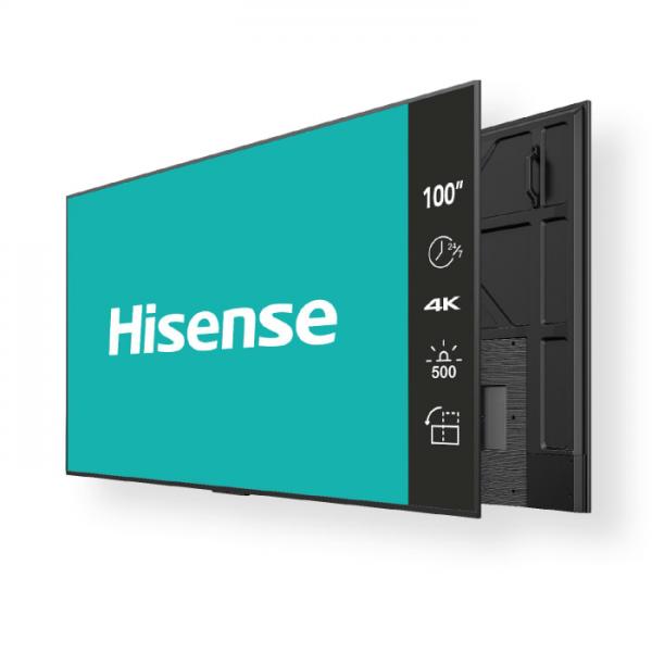 Hisense 100BM66D visualizzatore di messaggi 2,54 m [100] LED Wi-Fi 500 cd/m² 4K Ultra HD Nero 24/7 (Hisense BM Series 100' 4K Digital Signage Display)
