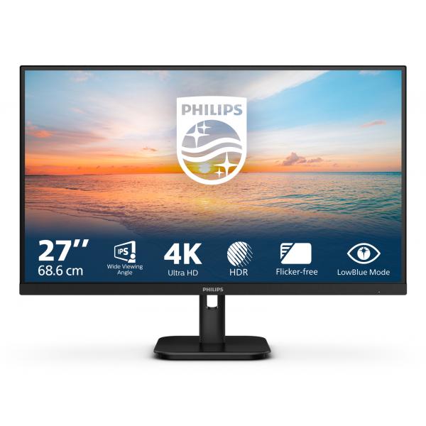 Philips 27E1N1800A/00 Monitor PC 68,6 cm [27] 3840 x 2160 Pixel 4K Ultra HD LED Nero (Philips 27E1N1800A - 1000 Series - monitor a LED - 27 - 3840 x 2160 4K @ 60 Hz - IPS - 350 cd/m? - 1000:1 - HDR10
