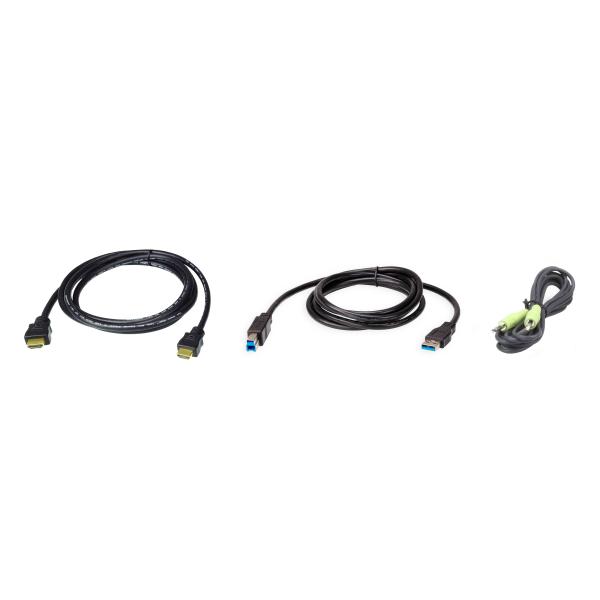 ATEN 2L-7D02UHX3 cavo per tastiera, video e mouse Nero 1,8 m (ATEN 2L-7D02UHX3 - Keyboard / video / mouse [KVM] cable kit) - Versione UK