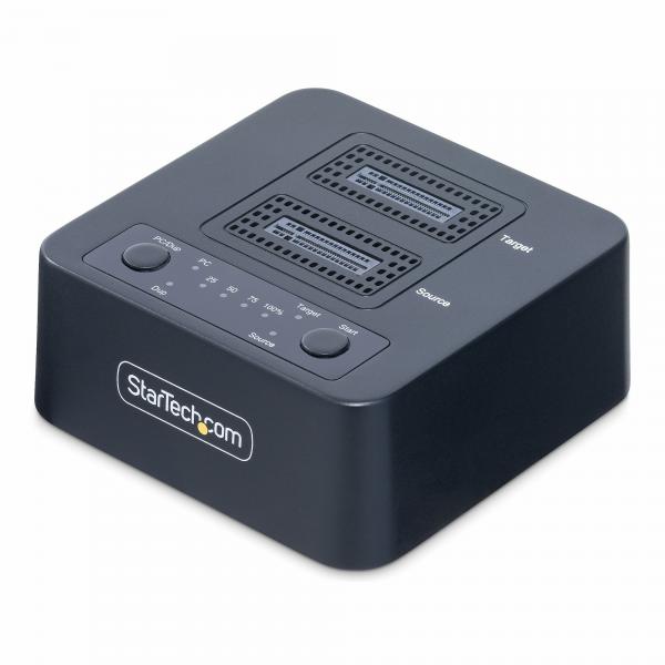 StarTech.com Duplicatore di unità M.2 NVMe 1:1, clonatore autonomo di dischi SSD M.2 fino a 90 GBpm, dock USB 3.2 20Gbps per drive M.2 a doppio alloggiamento, cavi USB-C/A inclusi (1:1 M.2 NVME DUPLI