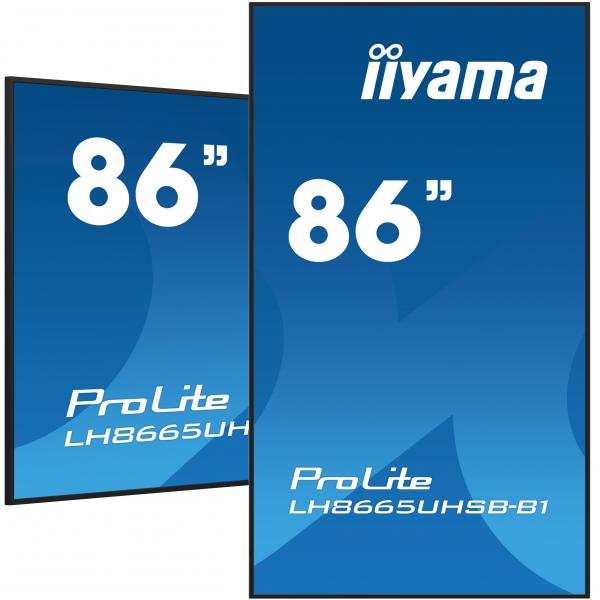 iiyama LH8665UHSB-B1 visualizzatore di messaggi Design chiosco 2,18 m [86] LED Wi-Fi 800 cd/m² 4K Ultra HD Nero Processore integrato Android 11 24/7 (iiyama LH8665UHSB-B1 Signage Display Kiosk design