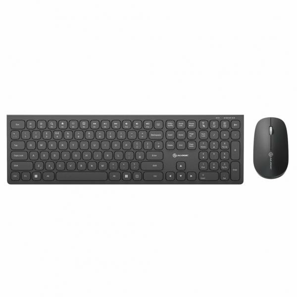 ALOGIC ASKBT3WC-UK tastiera Mouse incluso Casa/ufficio RF senza fili + Bluetooth QWERTY Inglese UK Nero (USB-C BT RECHARGEABLE WIRELESS - MOUSE/KB FOR WIN AND SURFACE BLK) - Versione UK