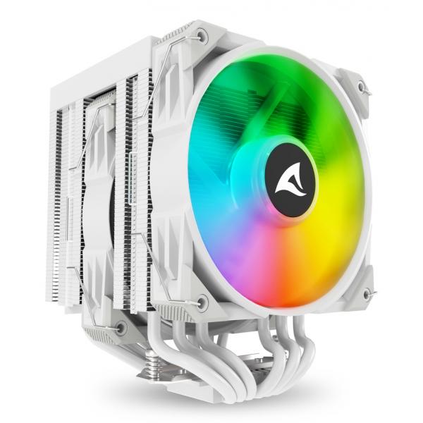 Sharkoon A60 RGB Processore Raffreddatore d'aria 12 cm Bianco 1 pz (Sharkoon A60 RGB Processor Luftk?ler 1)