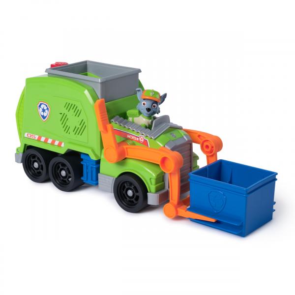 PAW Patrol , Veicolo Deluxe di Rocky, Camion per il Riciclo dei Rifiuti, Giocattoli per Bambini e Bambine, 3+ Anni (PAW Patrol Crush Nâ?? Roll Recycling Tru)