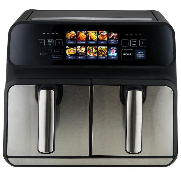 ProfiCook PC-FR 1287 H Doppia 8 L Indipendente 2200 W Friggitrice ad aria calda Nero, Acciaio inox (ProfiCook PC-FR 1287 H Dobbelt 8 L Enk)