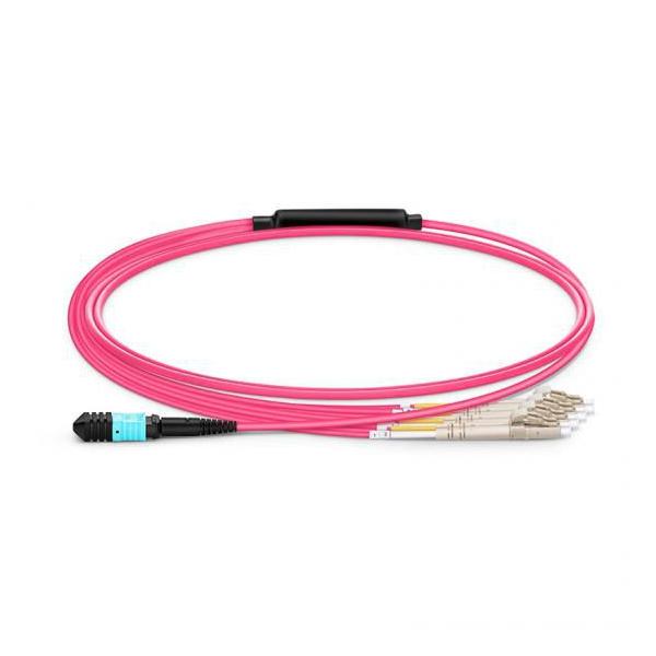 Lanview LVO230501-MTP cavo InfiniBand e in fibra ottica 1 m LC Viola (Fiber Patch Cable - 8 cores - MTP/UPC female to 4 LC/UPC - Duplex OM4 cables , 1m, LSZH Polarity B Multimode, LSZH, 40G Polarity
